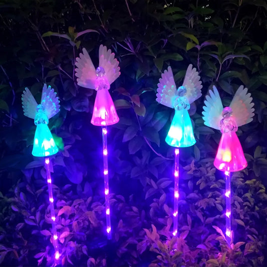 Waterproof Solar Angel Stake Lights Garden Outdoor Decorative Lights Colorful Luminous Angel Lamps