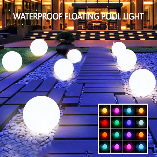 Ghojet Floating Pool Light, RGB Color Changing Bathtub Led Ball Night Light IP68 Waterproof Hot Tub Ball Lamp for Kids Gift, Party,Pond, Patio, Backyard, Lawn,Beach,Wedding Decor(15CM)